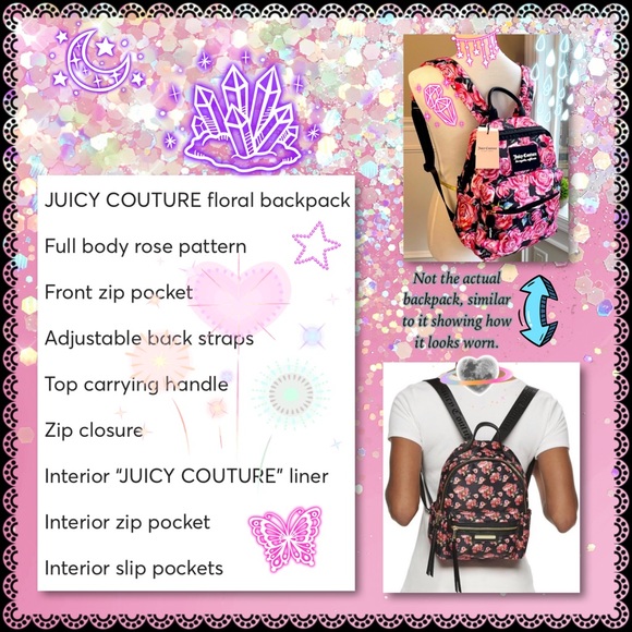 Juicy Couture “In Bloom On d’Right Track” Backpak - Picture 4 of 4